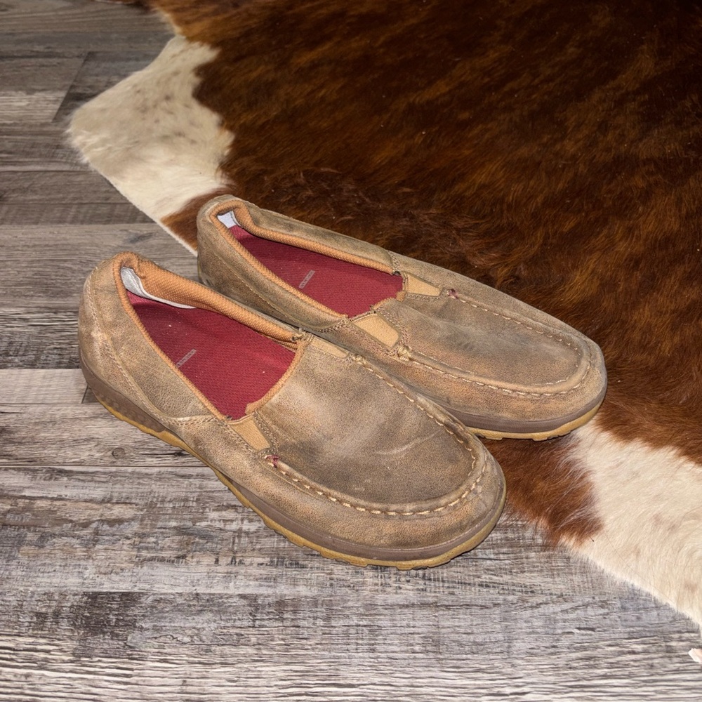 Twisted X Brown Leather Loafers
